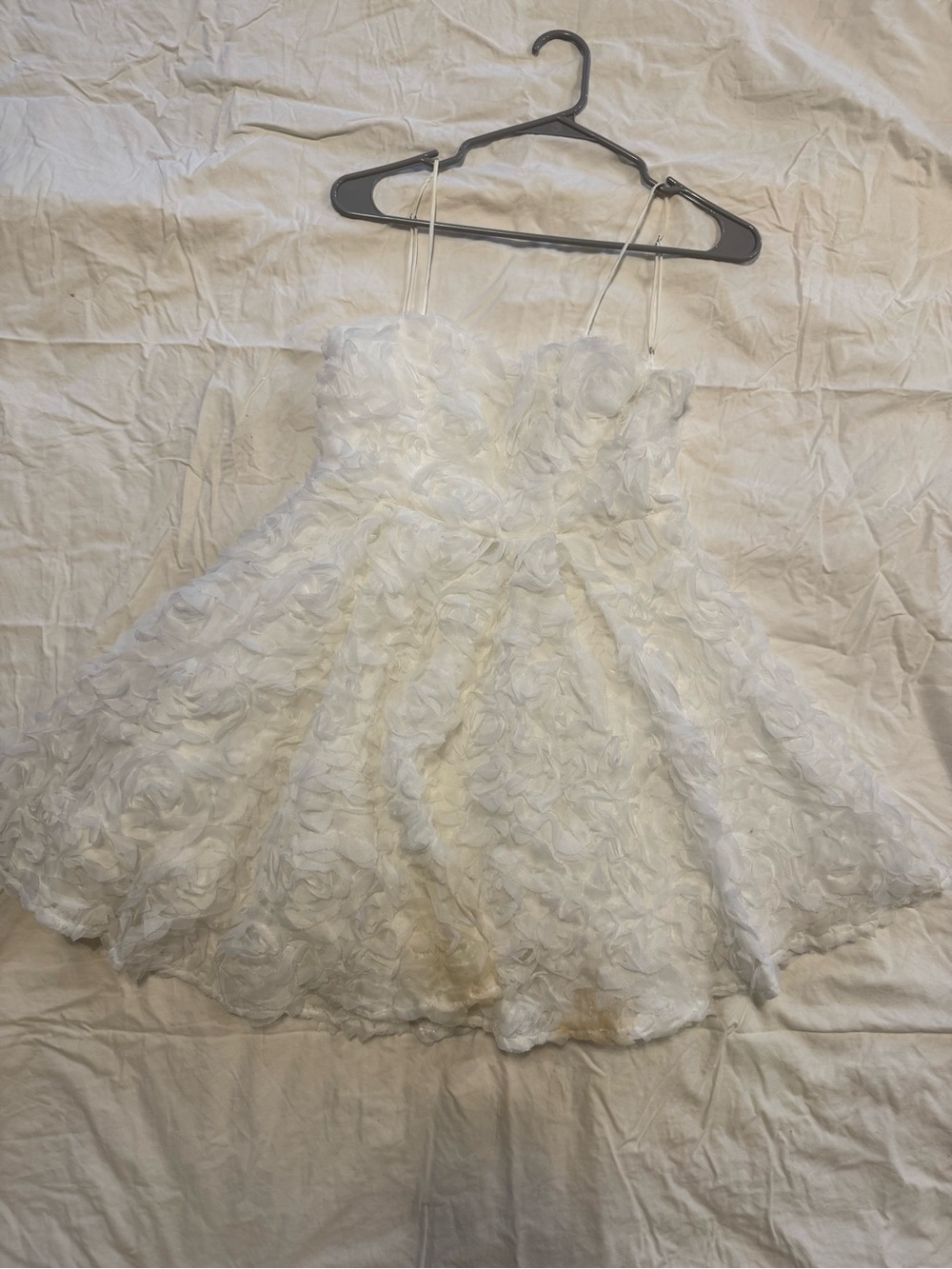White Floral Ruffle Party Dress